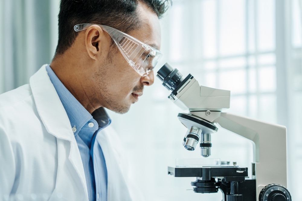 Asian male scientists white coat conducting research investigations medical laboratory, lab bacteria, microbiology laboratory public health, animal health, Aerobes, anaerobes, mycobacteria and fungi