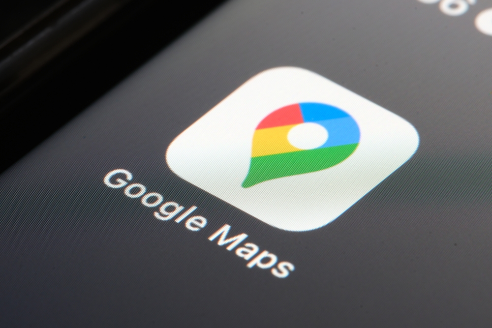 Liverpool, England - November 6, 2023: Close up of Google Maps app on iPhone home screen
