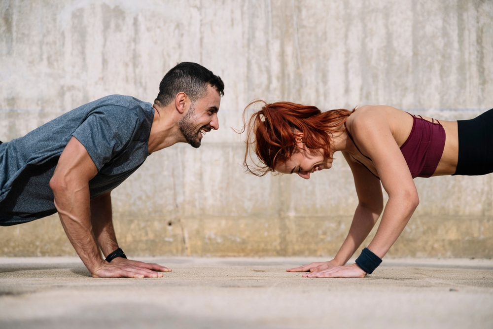 people exercising