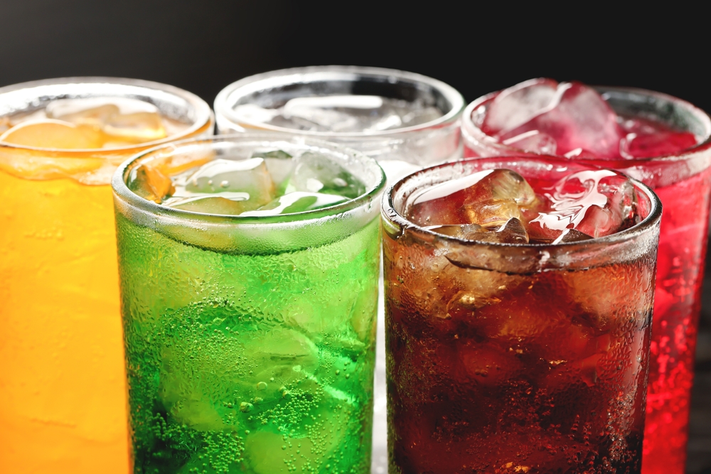 image of different colored sodas