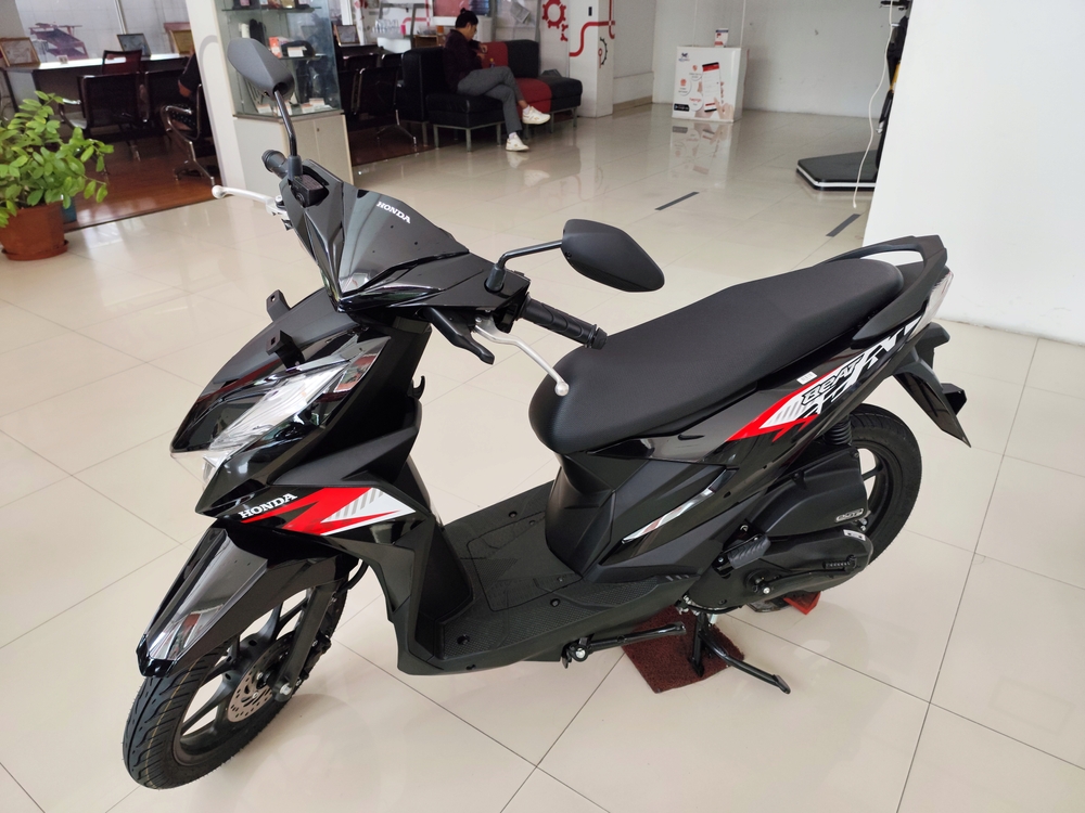 Pati, Indonesia - April 19, 2024 : Honda beat motorcycle produced by Astra Honda Motor Indonesia.
