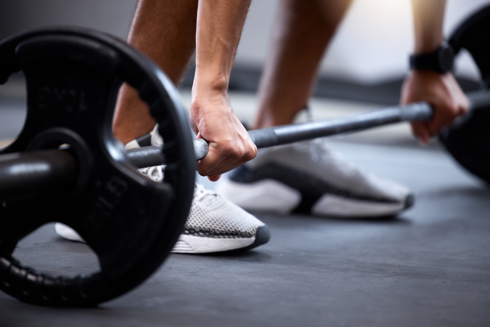 man lifting weight