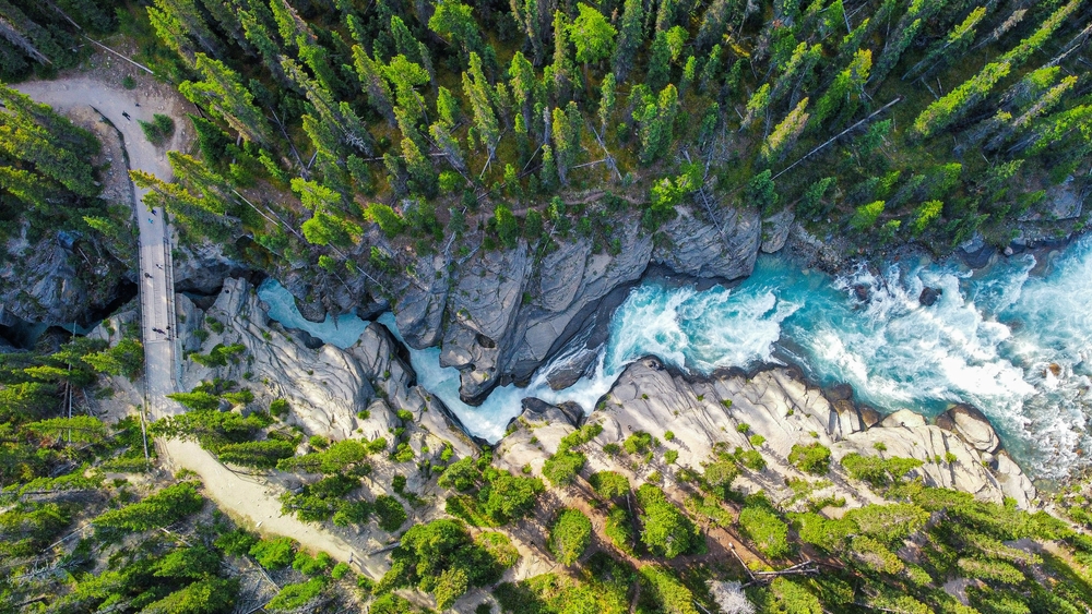 Mistaya Canyon on the Icefields Parkway in Banff National Park, Alberta, Canada
