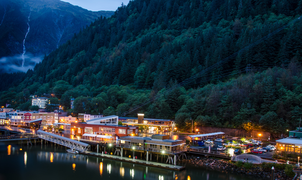 alaska town at night 