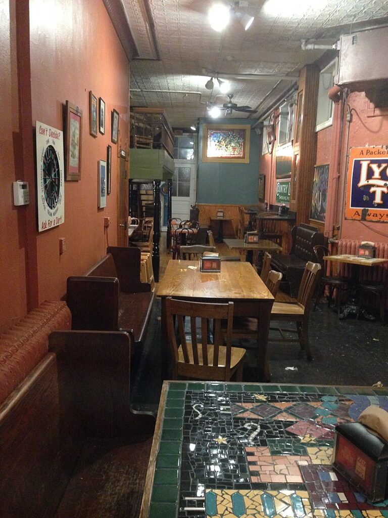 A view inside the first Potbelly Restaurant seating area