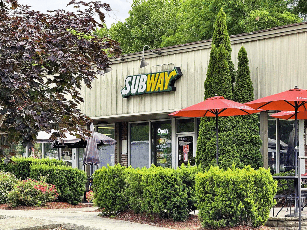 Subway at a strip mall in Franklin, North Carolina