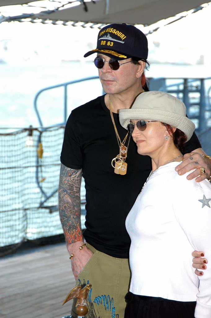 Ozzy and Sharon Osbourne at Pearl Harbor, Hawaii, in March 2004
