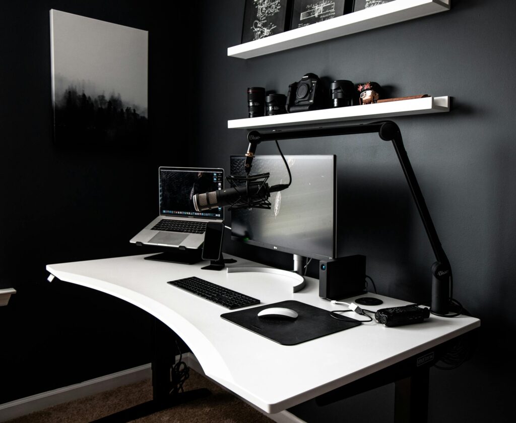 Computer Set Up on a Workspace
