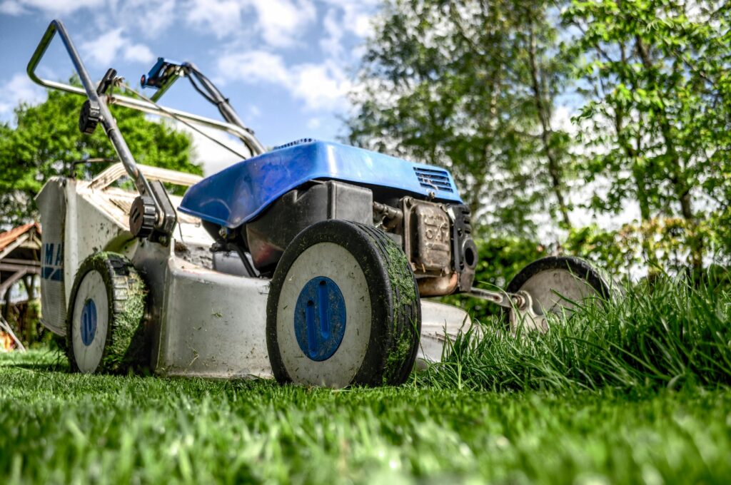 upclose of lawn mower