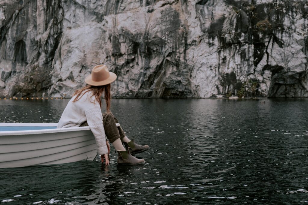 woman in boat