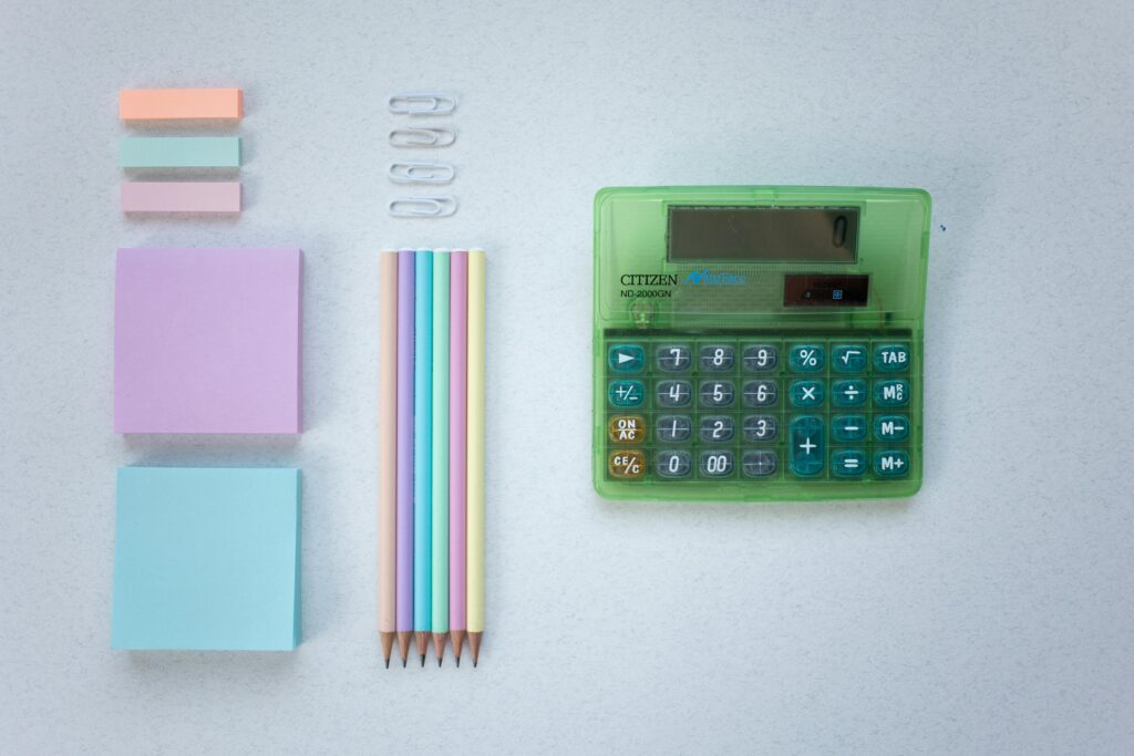 calculator on desk