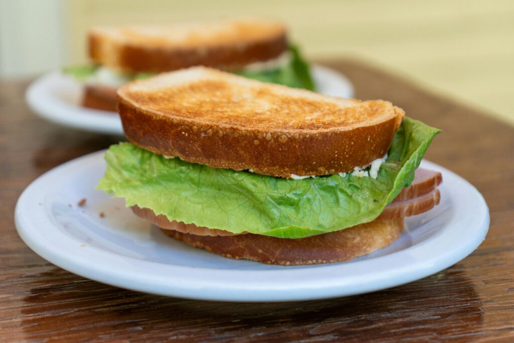 Delicious Homemade Lettuce Sandwich Closeup