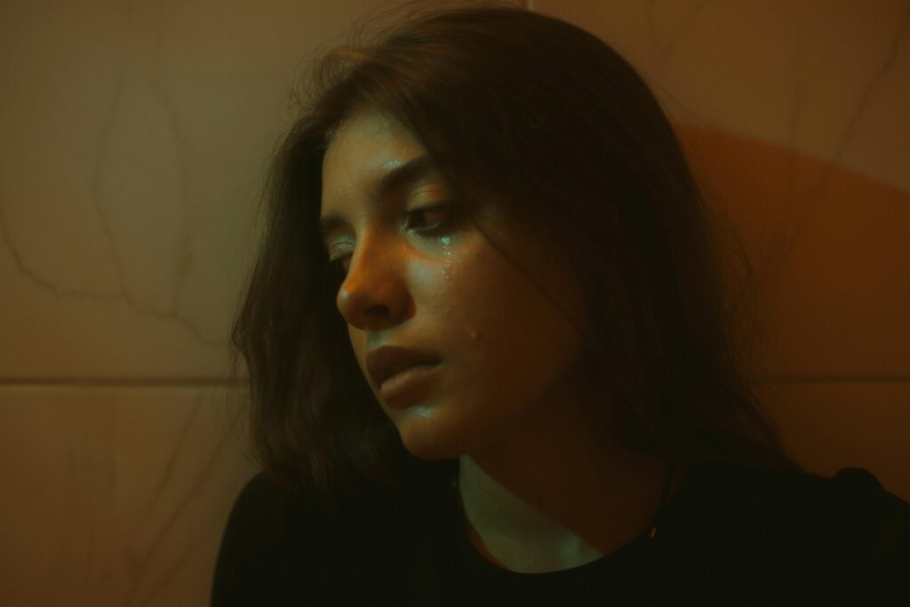 sad woman crying