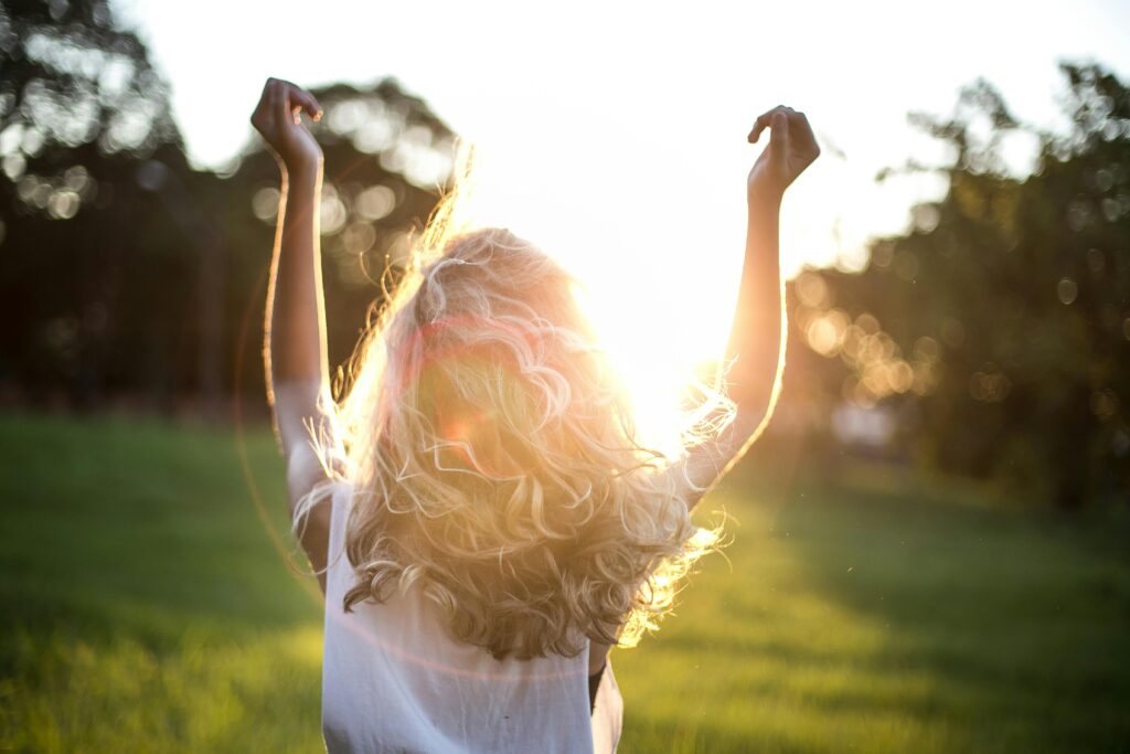 woman in the sunlight