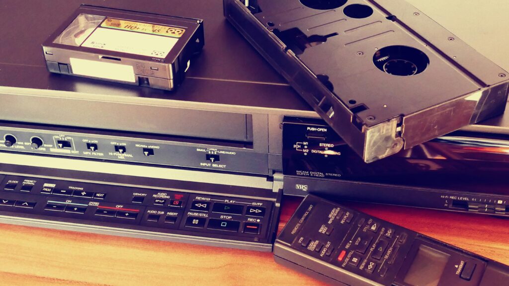 VHS tapes and recorder