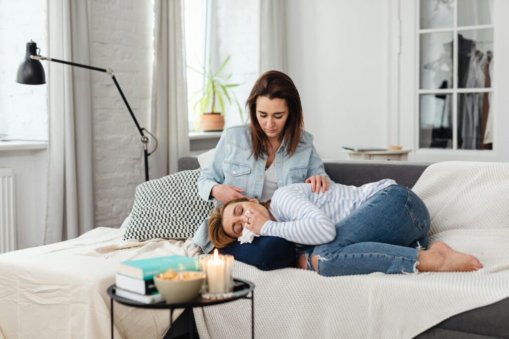 woman on couch