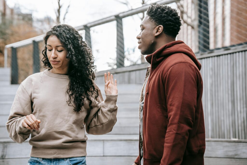 african couple fighting