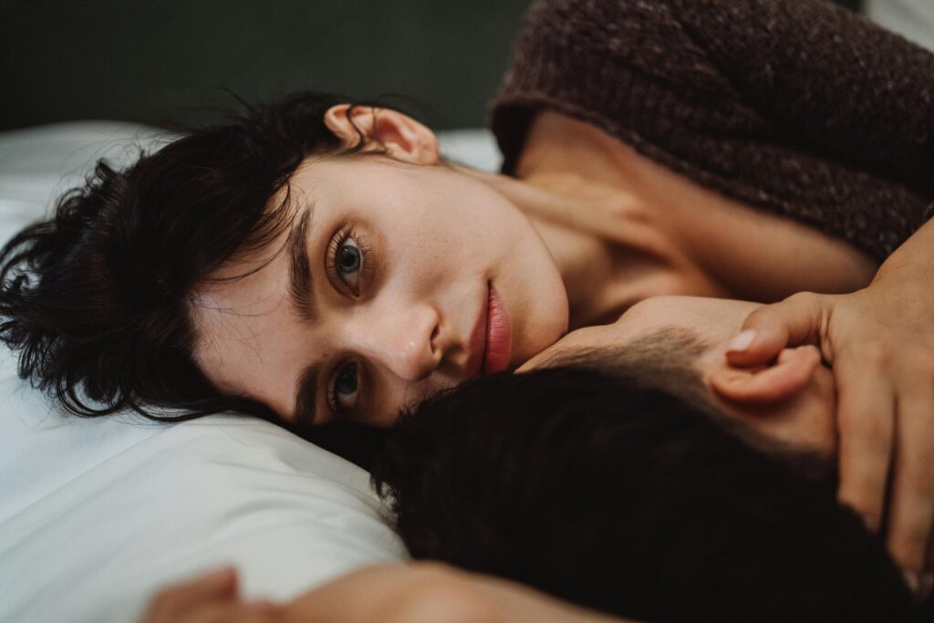 woman holding her partner 