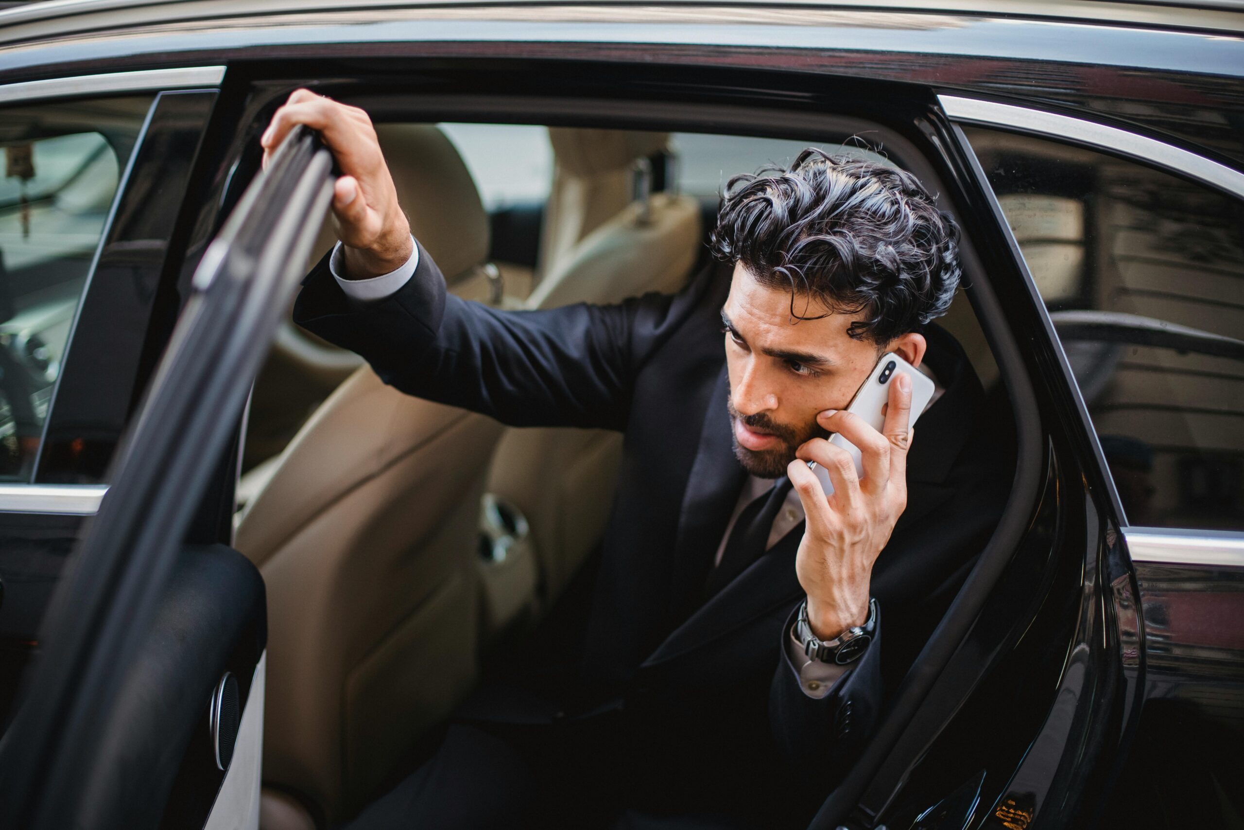 man getting out of car