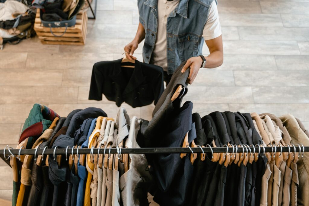 man shopping for clothes