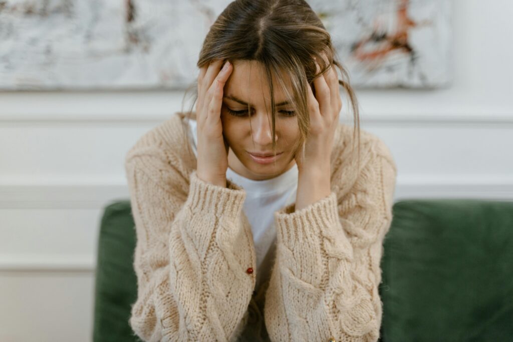 woman looking worried
