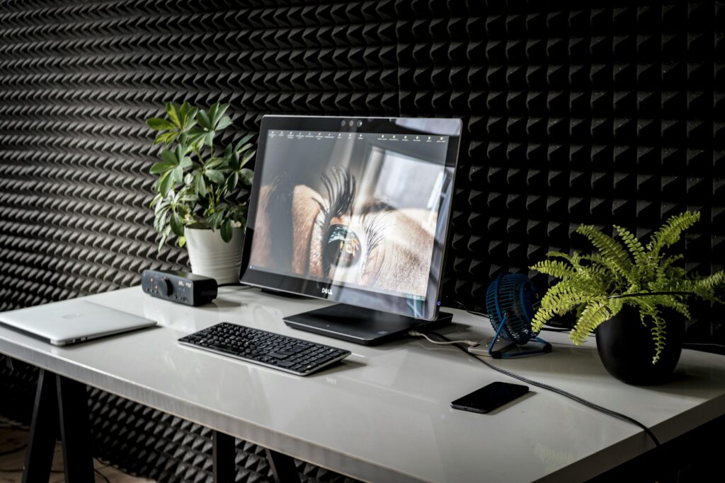 image of desktop PC on desk