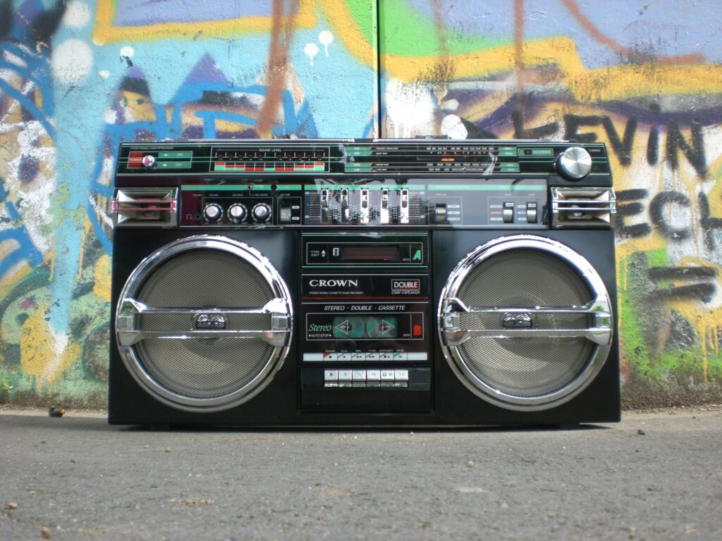 image of old boom box