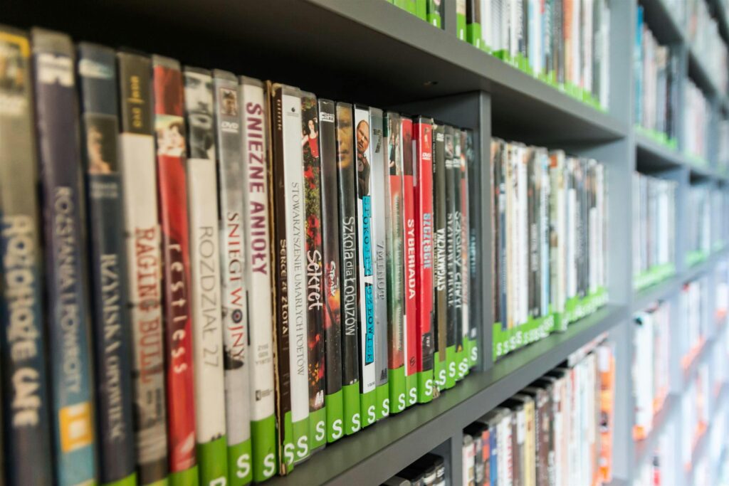 DVD's on shelf