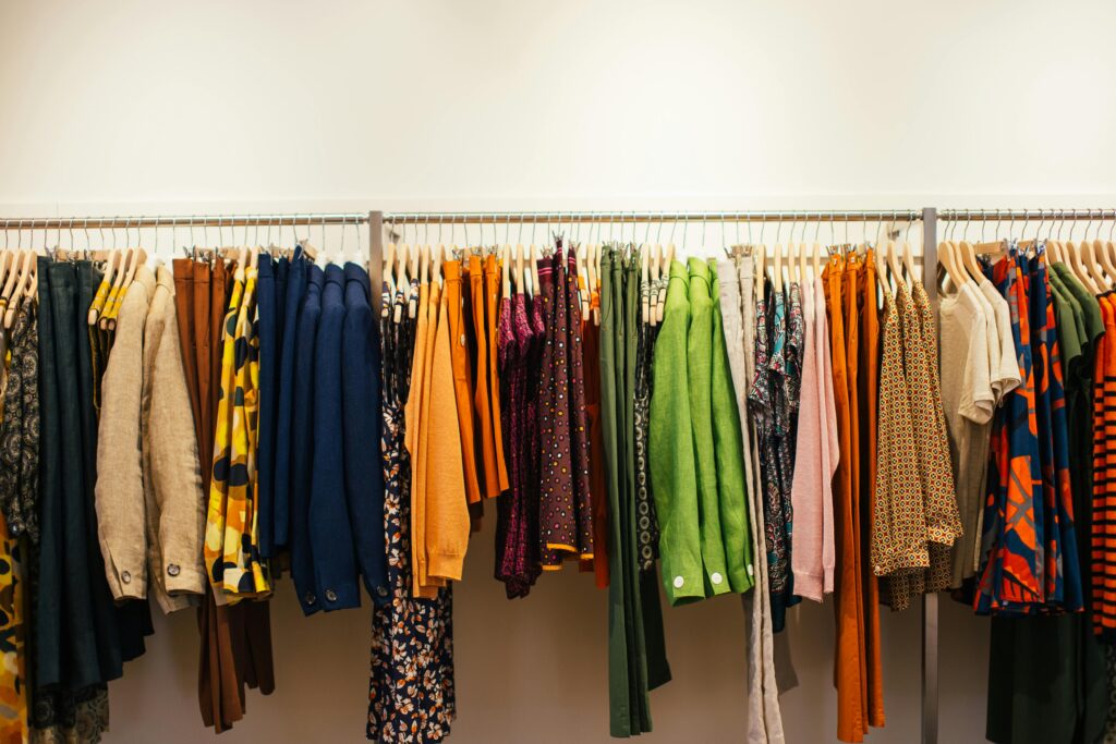 image of clothing hanging on a rail