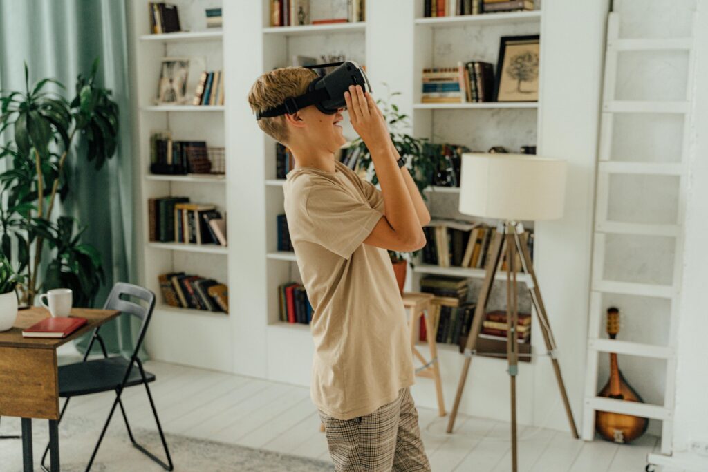 Boy Playing with Vr