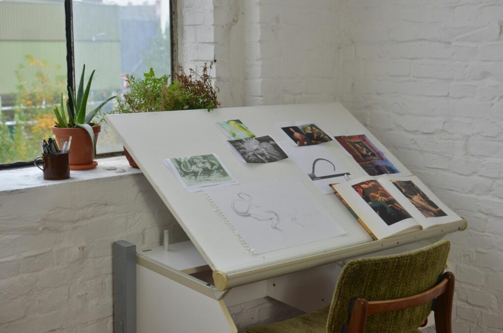 messy art corner