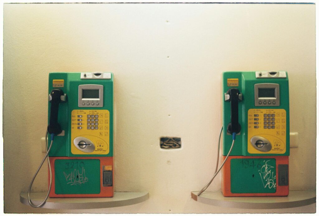 image of old pay phones