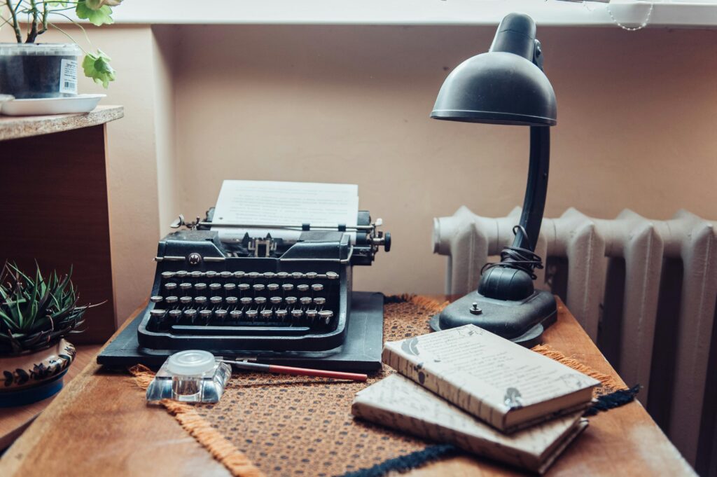 vintage type writer on desk