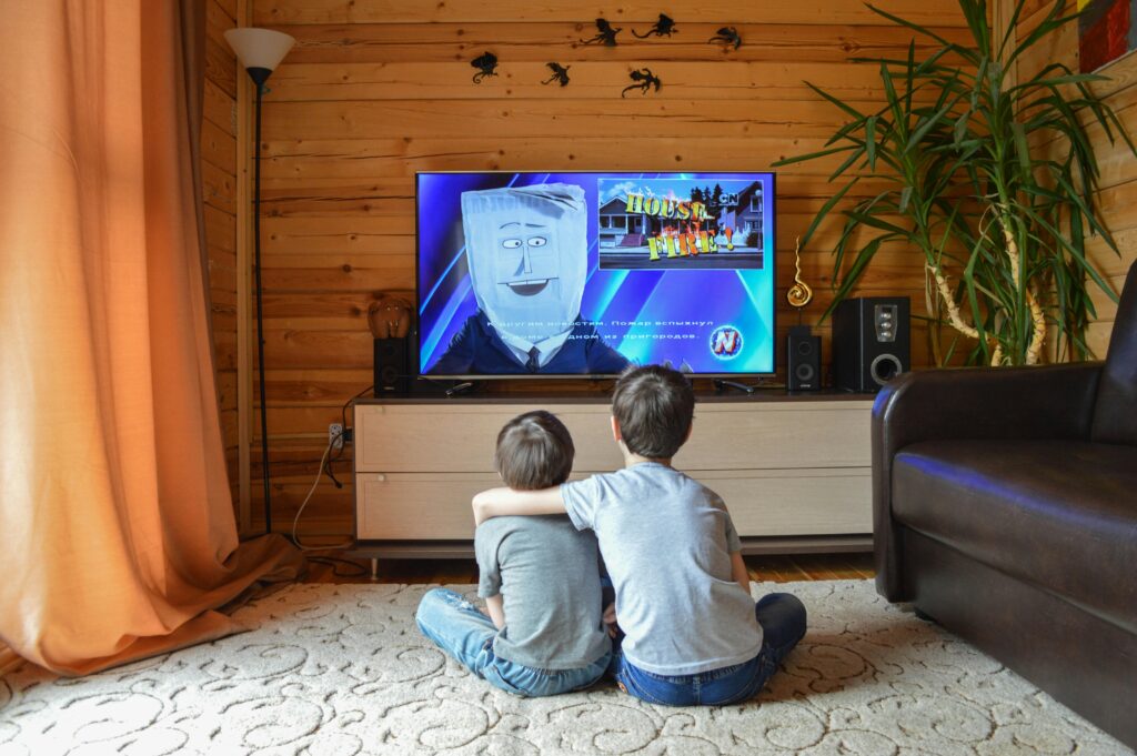 brothers watching cable tv
