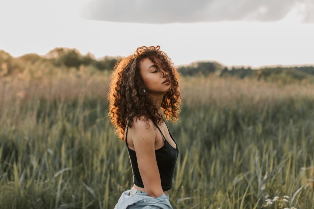 portrait of woman in the field