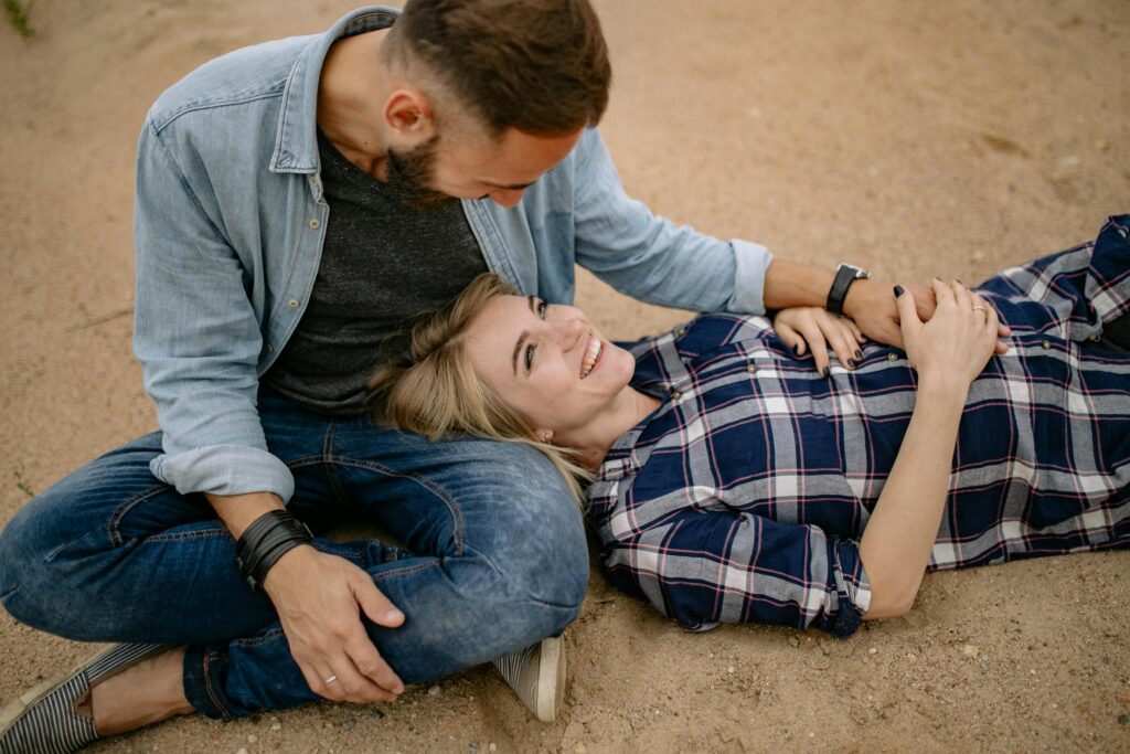 young couple on the beach