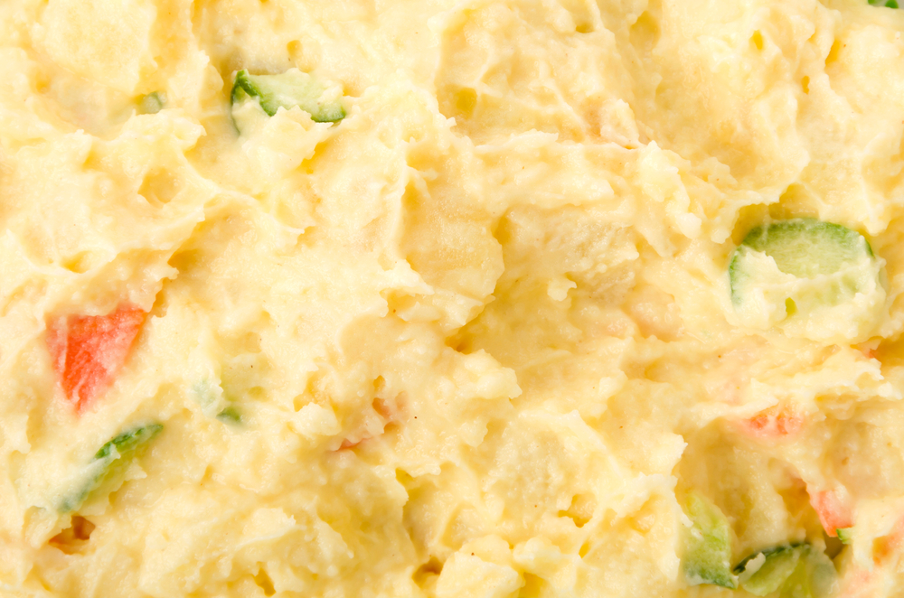 potato salad background or texture