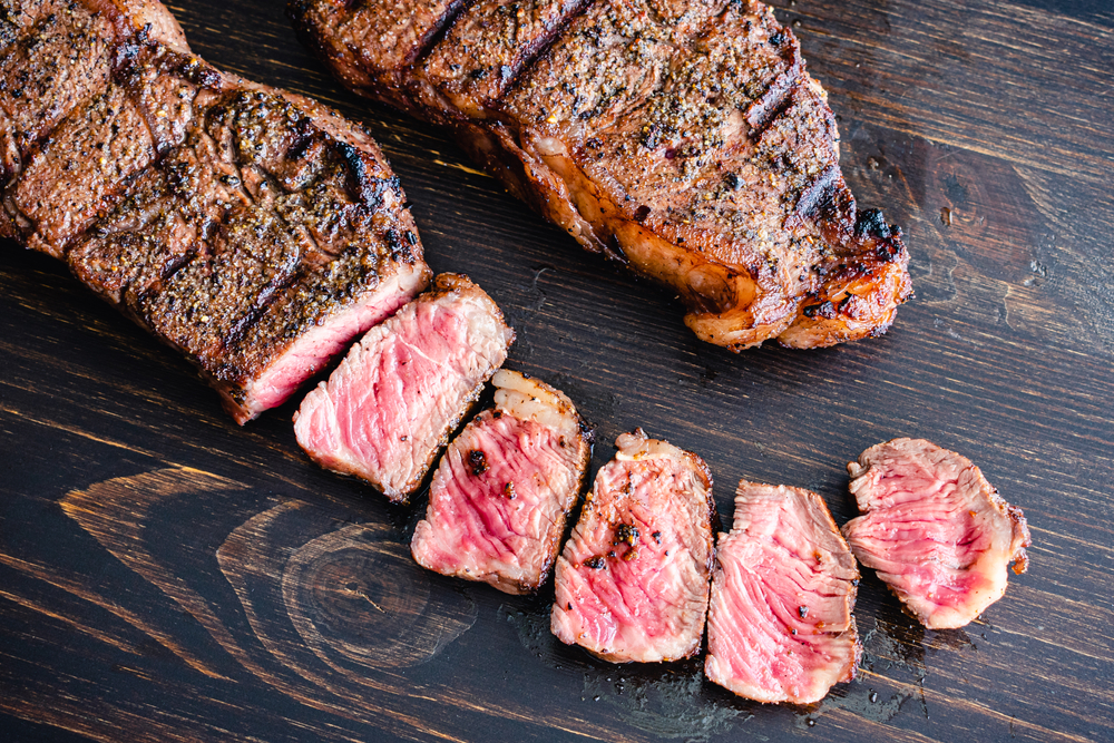 medium rare New York Strip steak