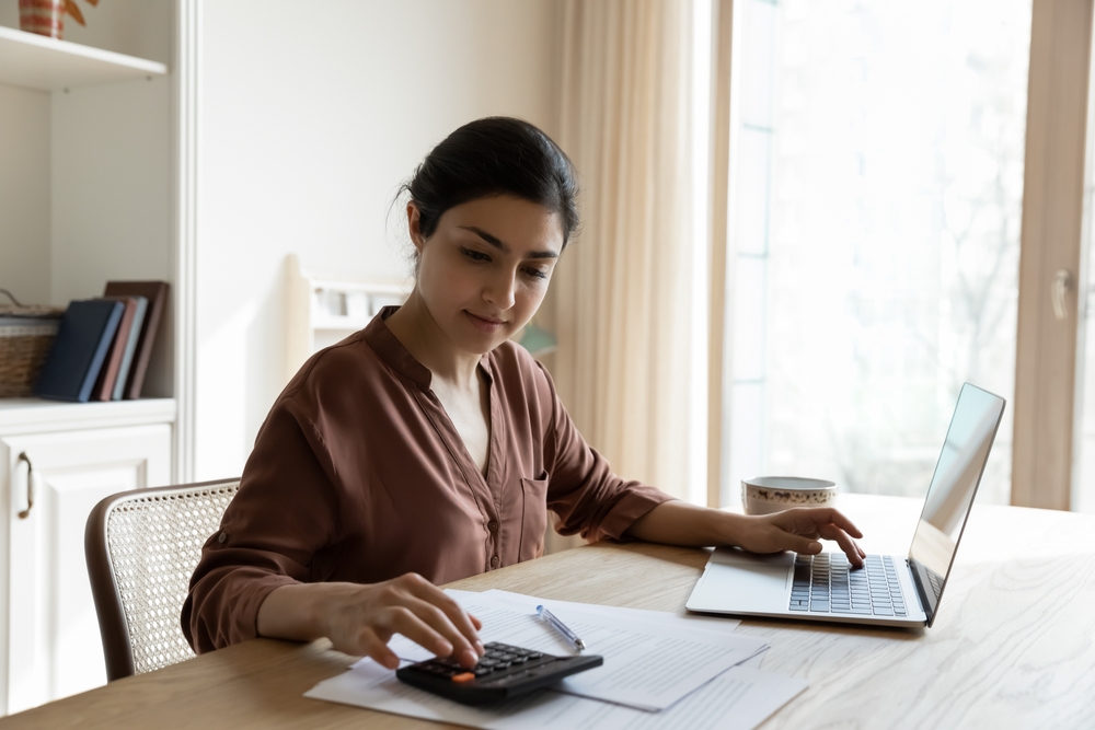 woman working on laptop