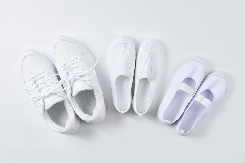 Japanese white athletic shoes and ballet shoes