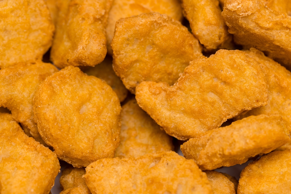 Golden deep fired chicken nugget