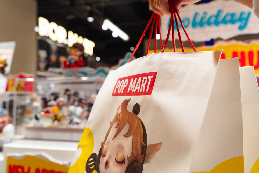 Hong Kong - August 11, 2024: Pop Mart is an art toy store selling designer toy in a blind box format.