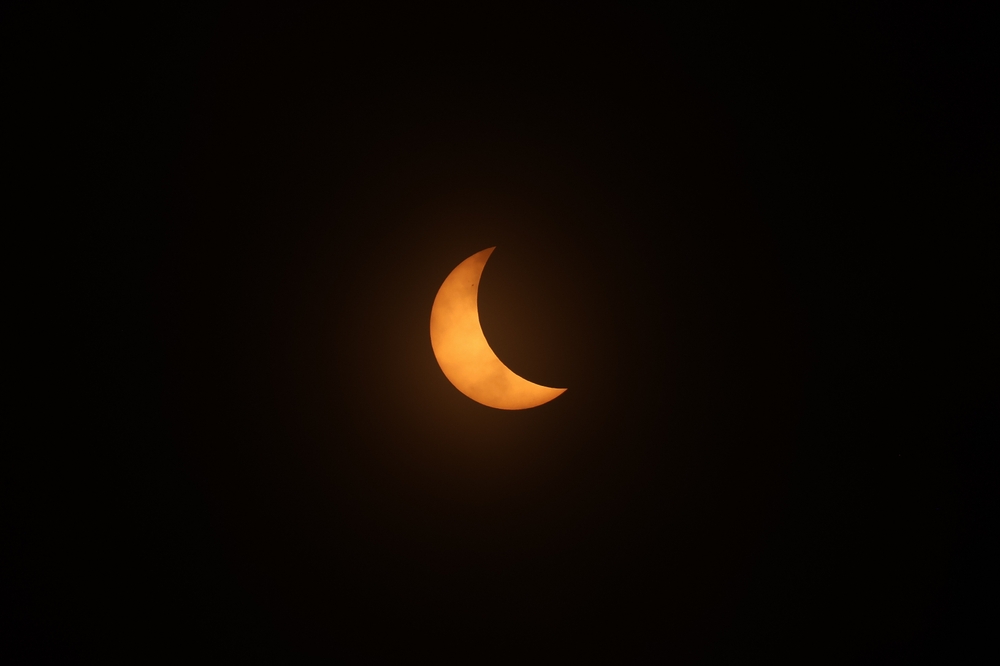 Partial solar eclipse taken with a special camera filter