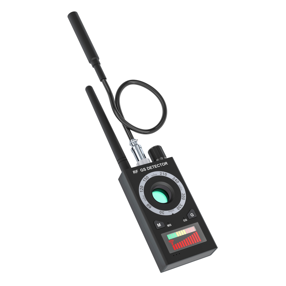 Anti Spy Hidden Camera Detector, bug and GPS detector. 3D rendering isolated on white background