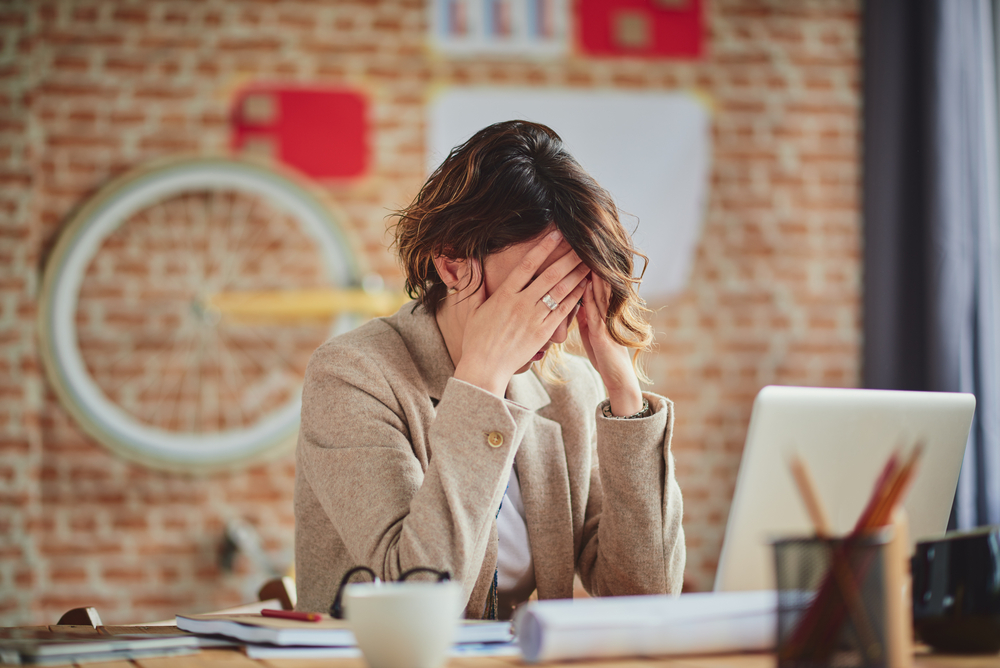 woman with headache