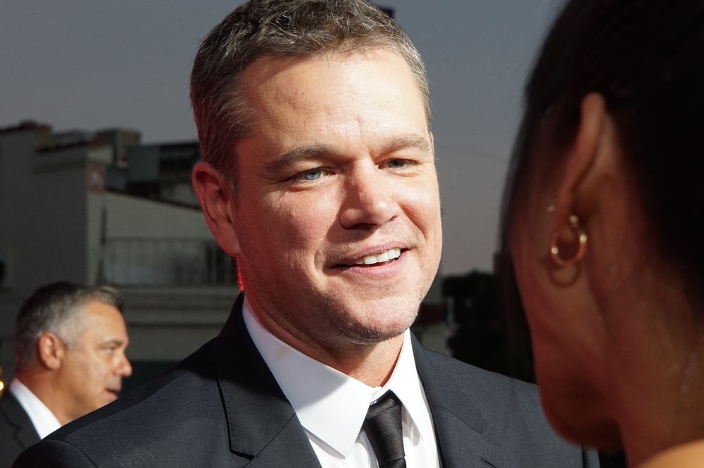 LOS ANGELES, OCT 22ND, 2017: Close up of actor Matt Damon on the red carpet at the Suburbicon premiere held at the Village Theatre in Westwood, Los Angeles, California.
