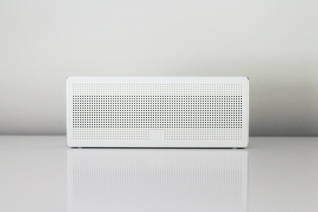 rectangular white device
