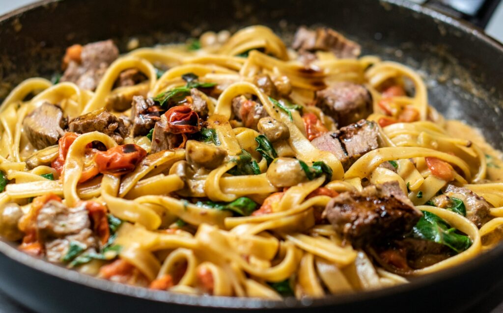 cooked pasta
