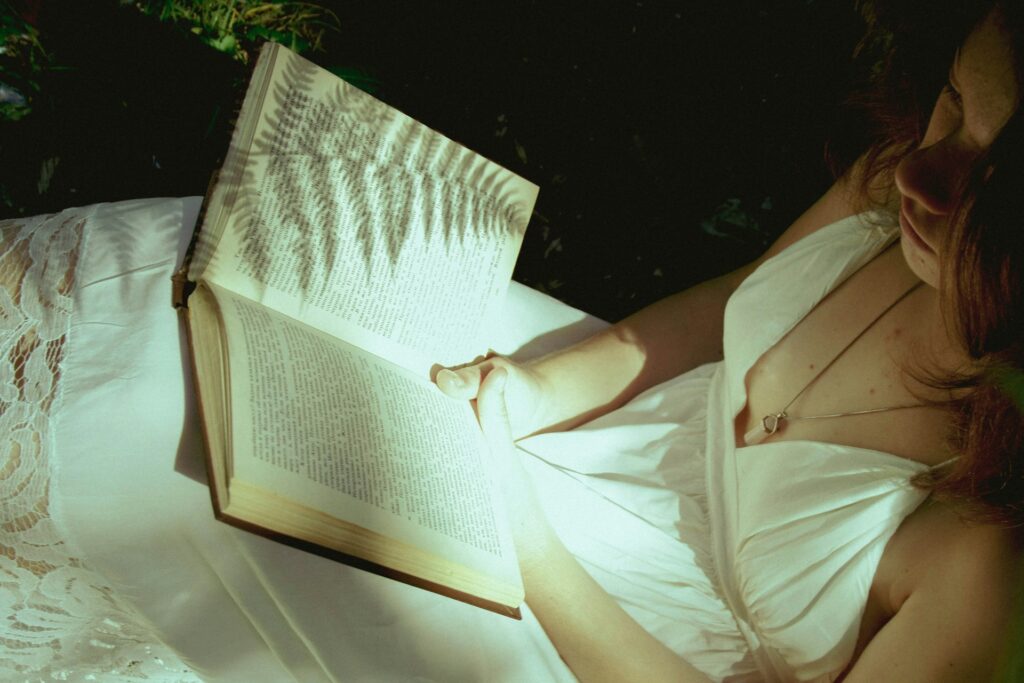 a person reading a book
