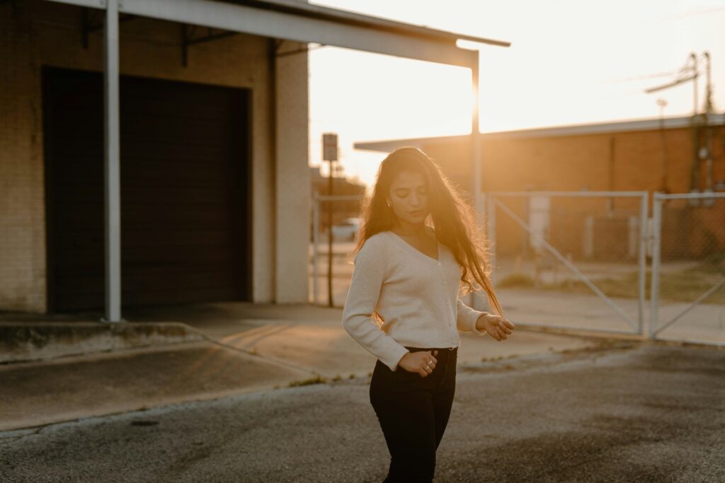 a person standing outside
